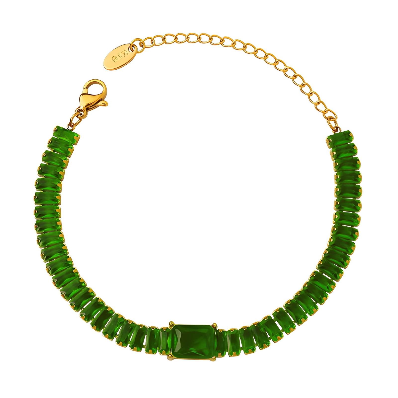 Cubic zirconia 18K gold plated bracelet