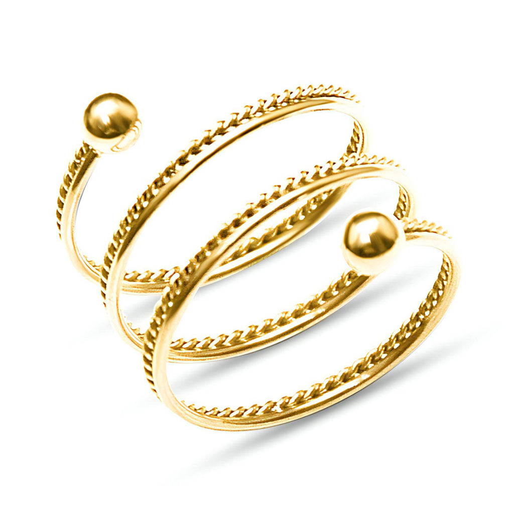 18K gold plated Spring finger ring
