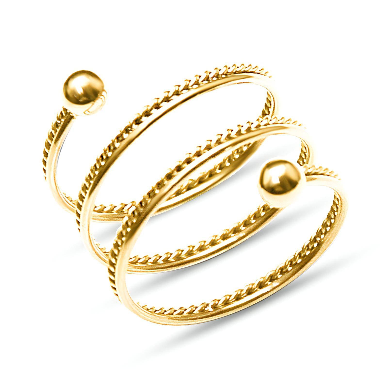 18K gold plated Spring finger ring