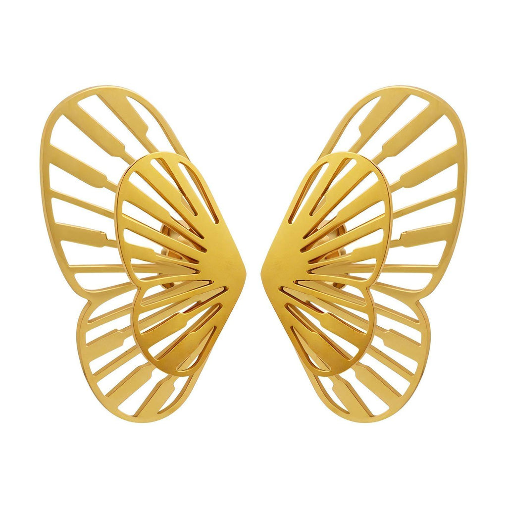 18K gold plated Stainless steel Butterflies earrings, Intensity LuckyEyeU | Modern & Spiritual Jewelry & Accessories