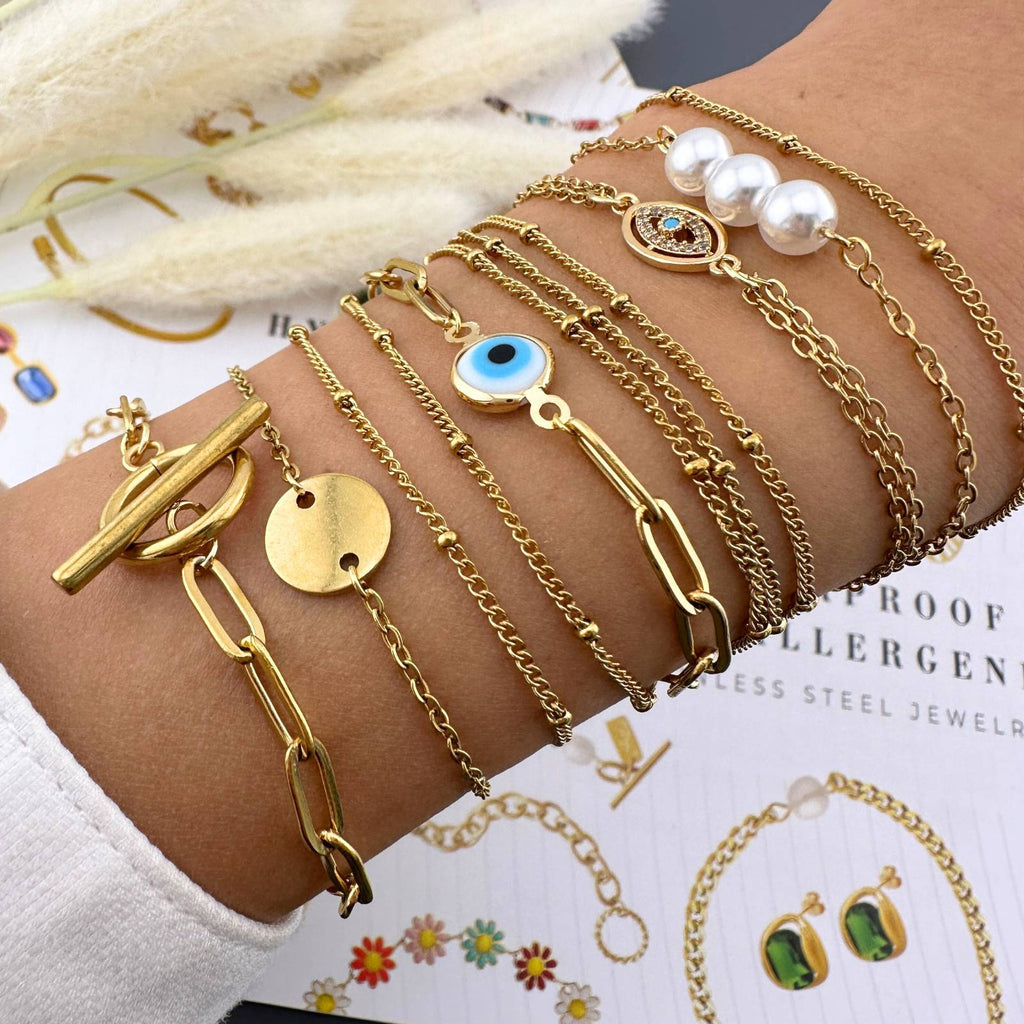 Two Layers Evil Eye bracelet