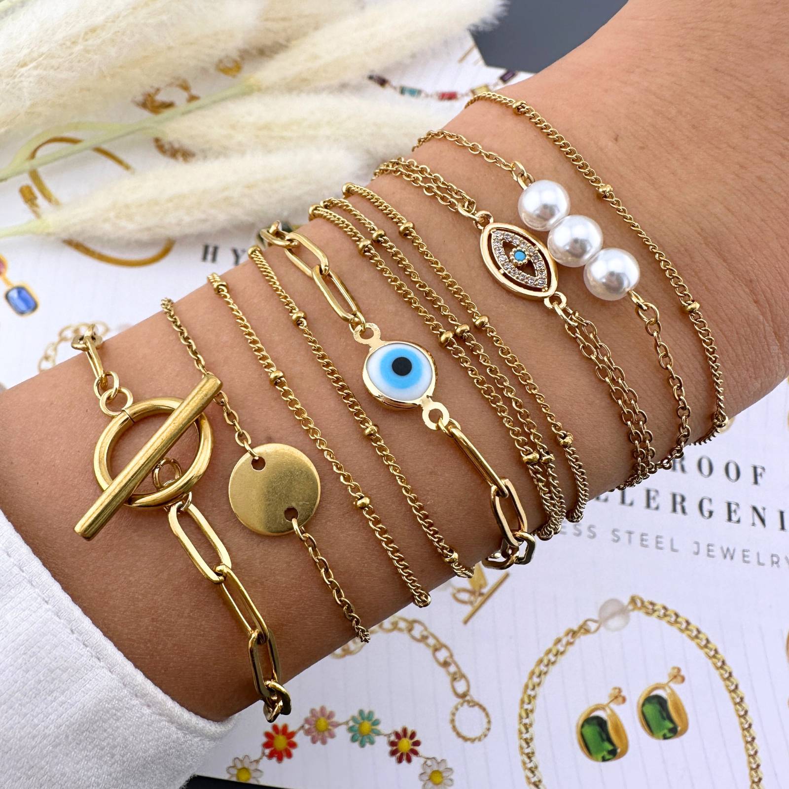 Two Layers Evil Eye bracelet