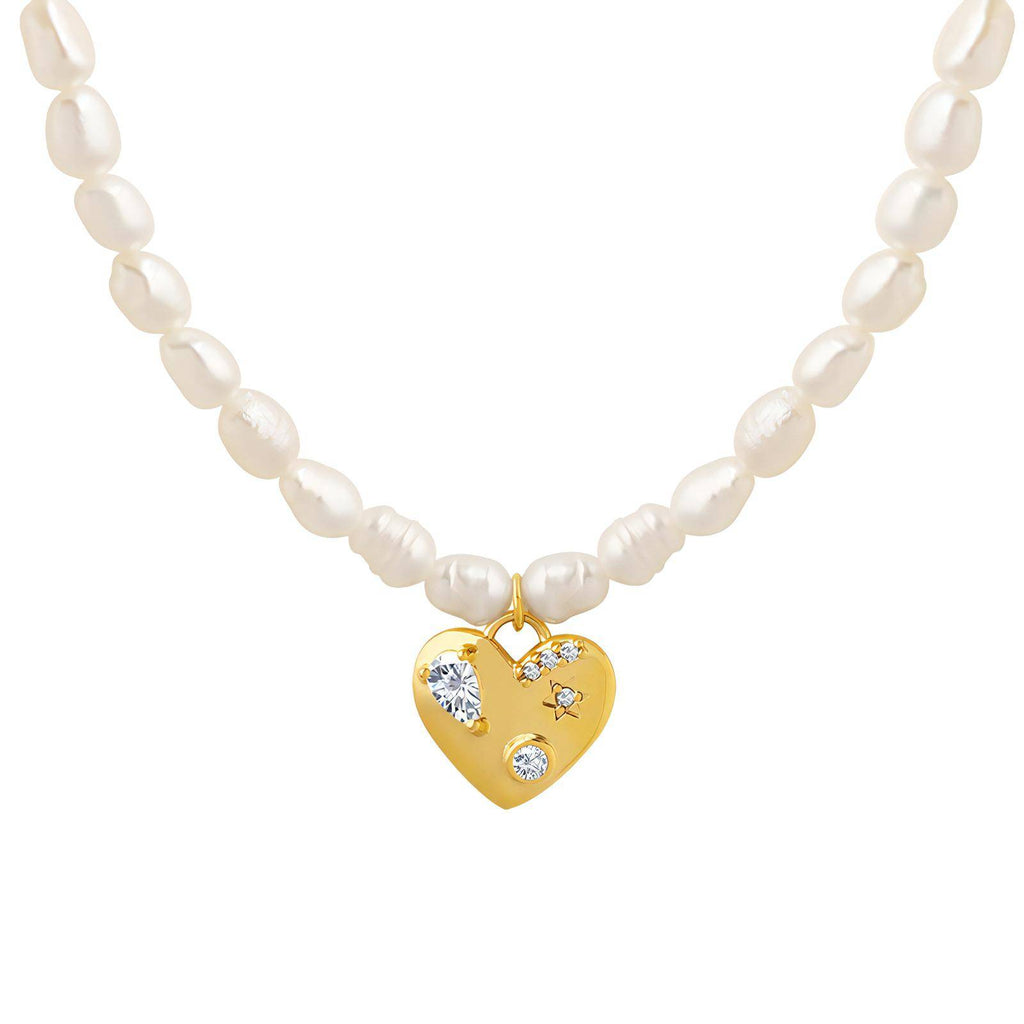 Heart pearl natural freshwater necklace
