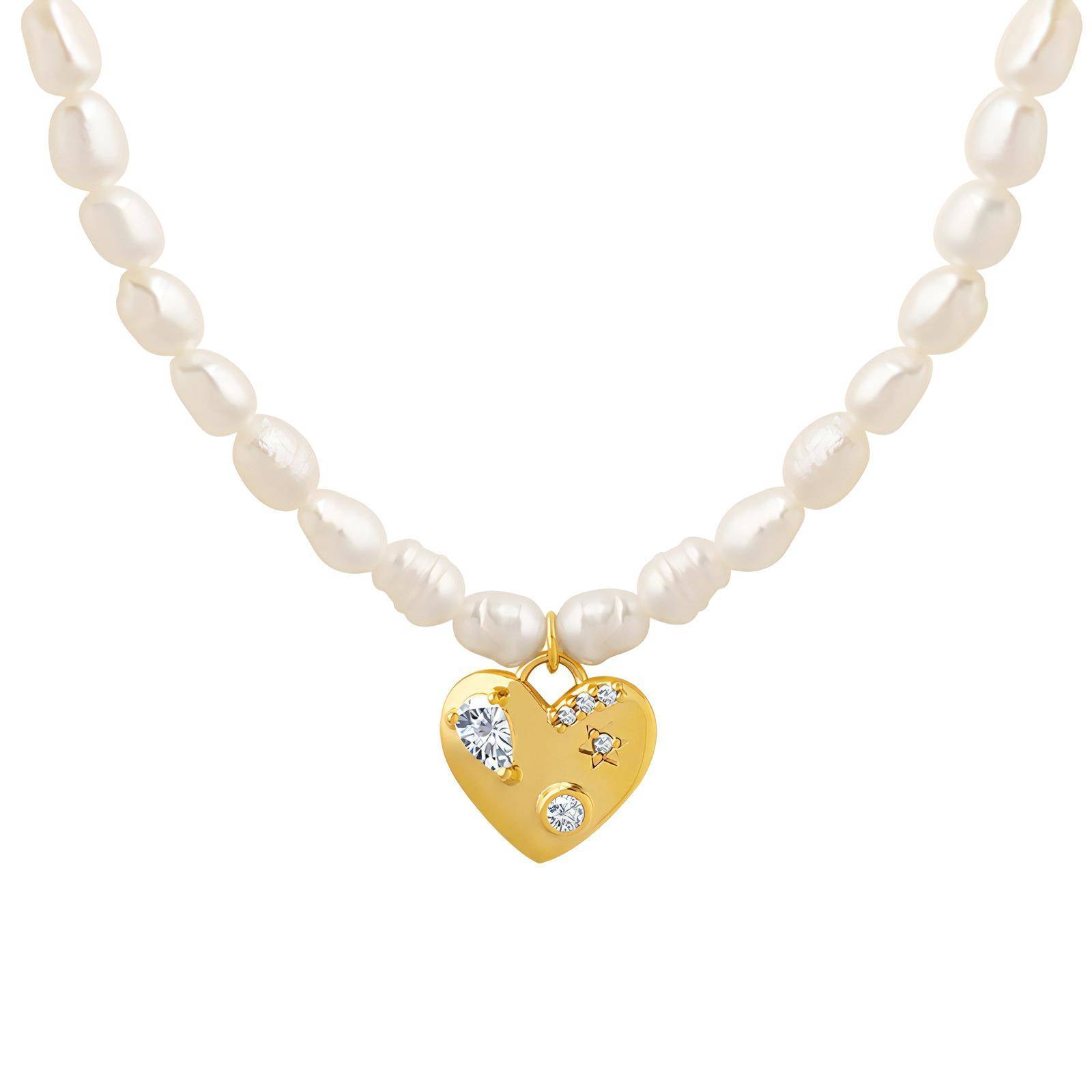 Heart pearl natural freshwater necklace