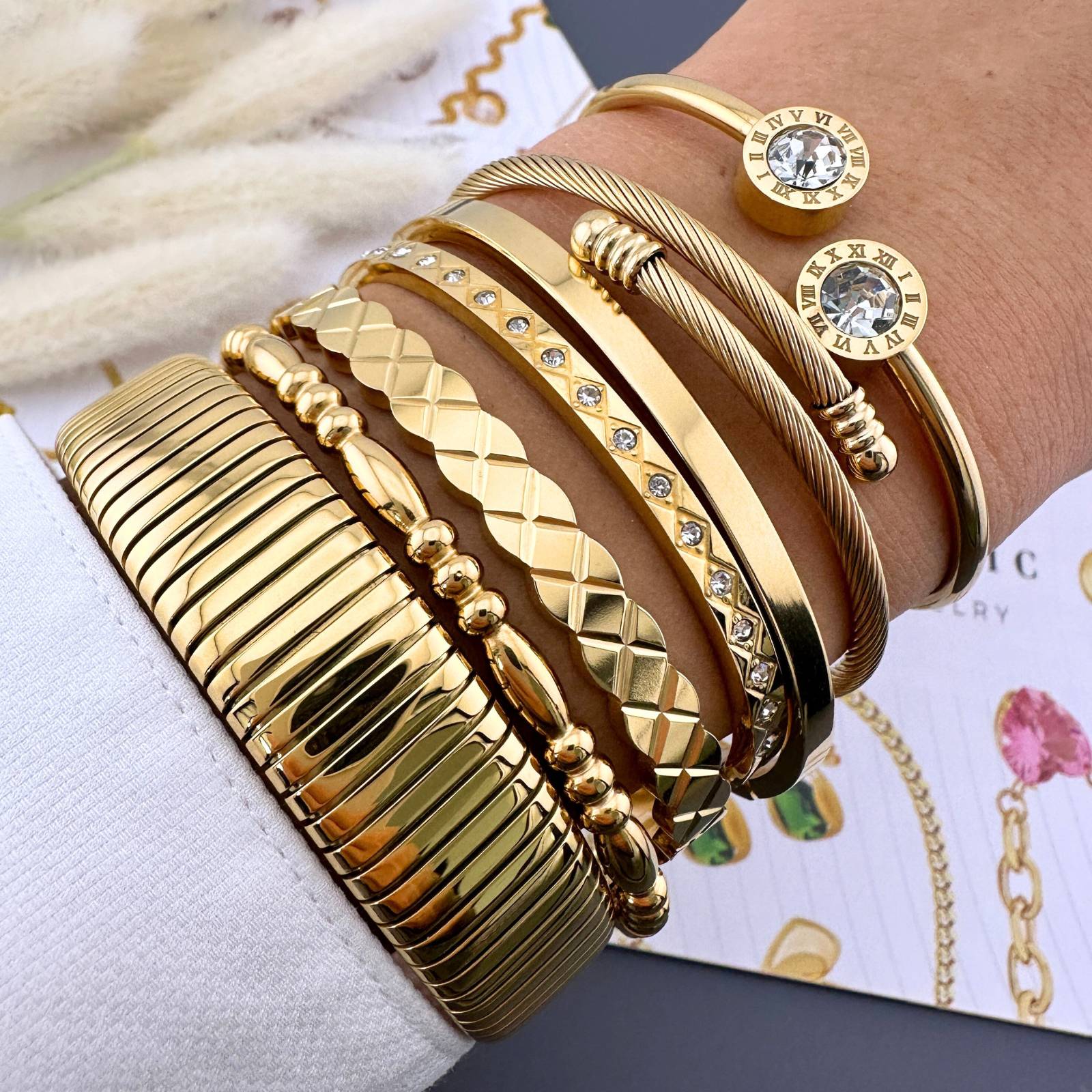 Cubic zirconia bangle bracelet