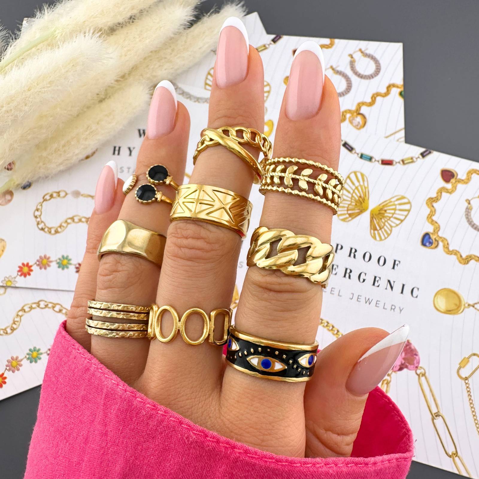 18K gold plated Cross finger ring