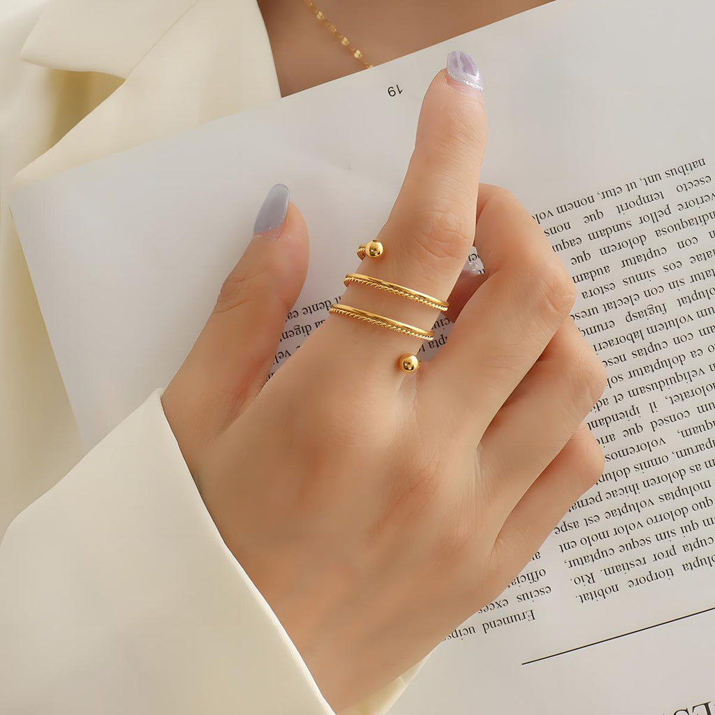 18K gold plated Spring finger ring