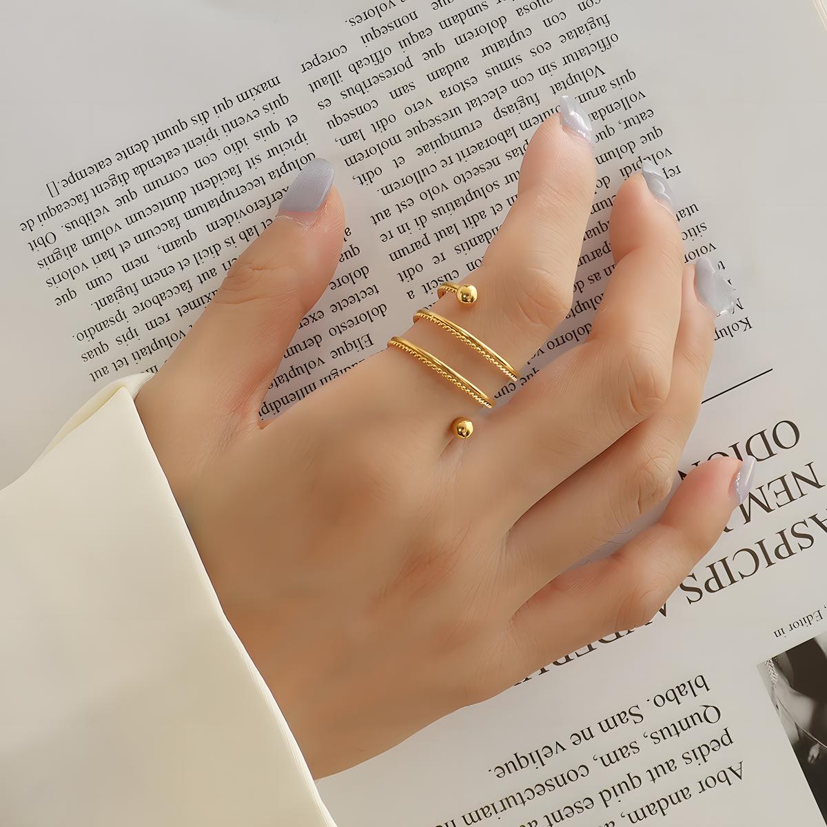 18K gold plated Spring finger ring