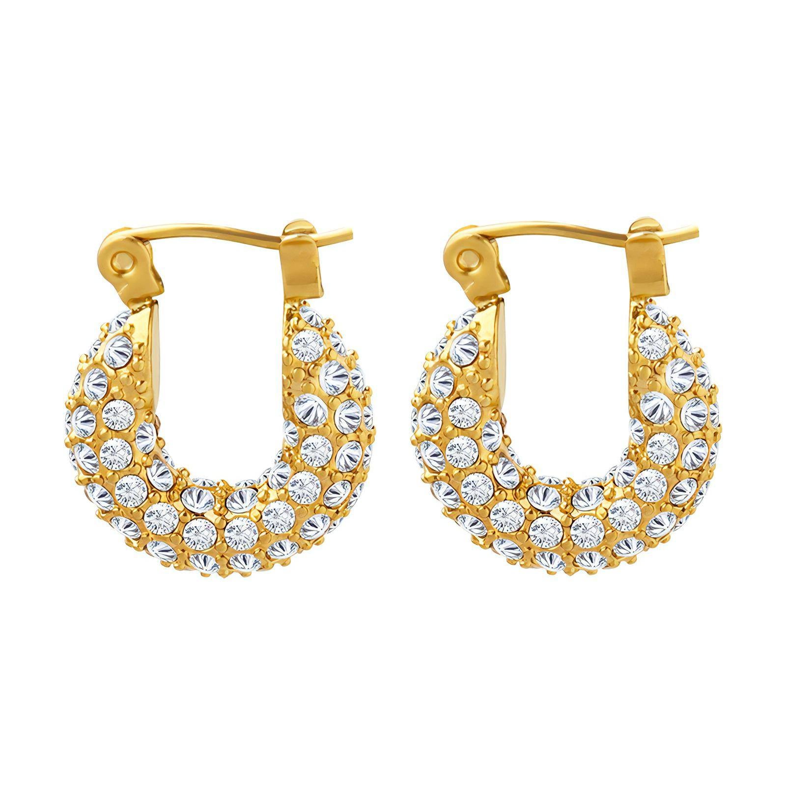 18K gold plated Stainless steel earrings, Intensity LuckyEyeU | Modern & Spiritual Jewelry & Accessories