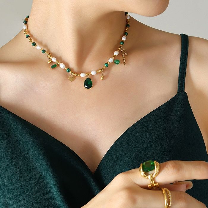 18K gold plated Stainless steel necklace, Intensity