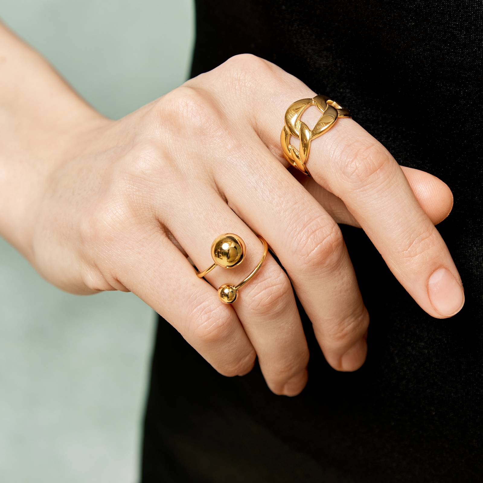 18K gold plated Stainless steel finger ring