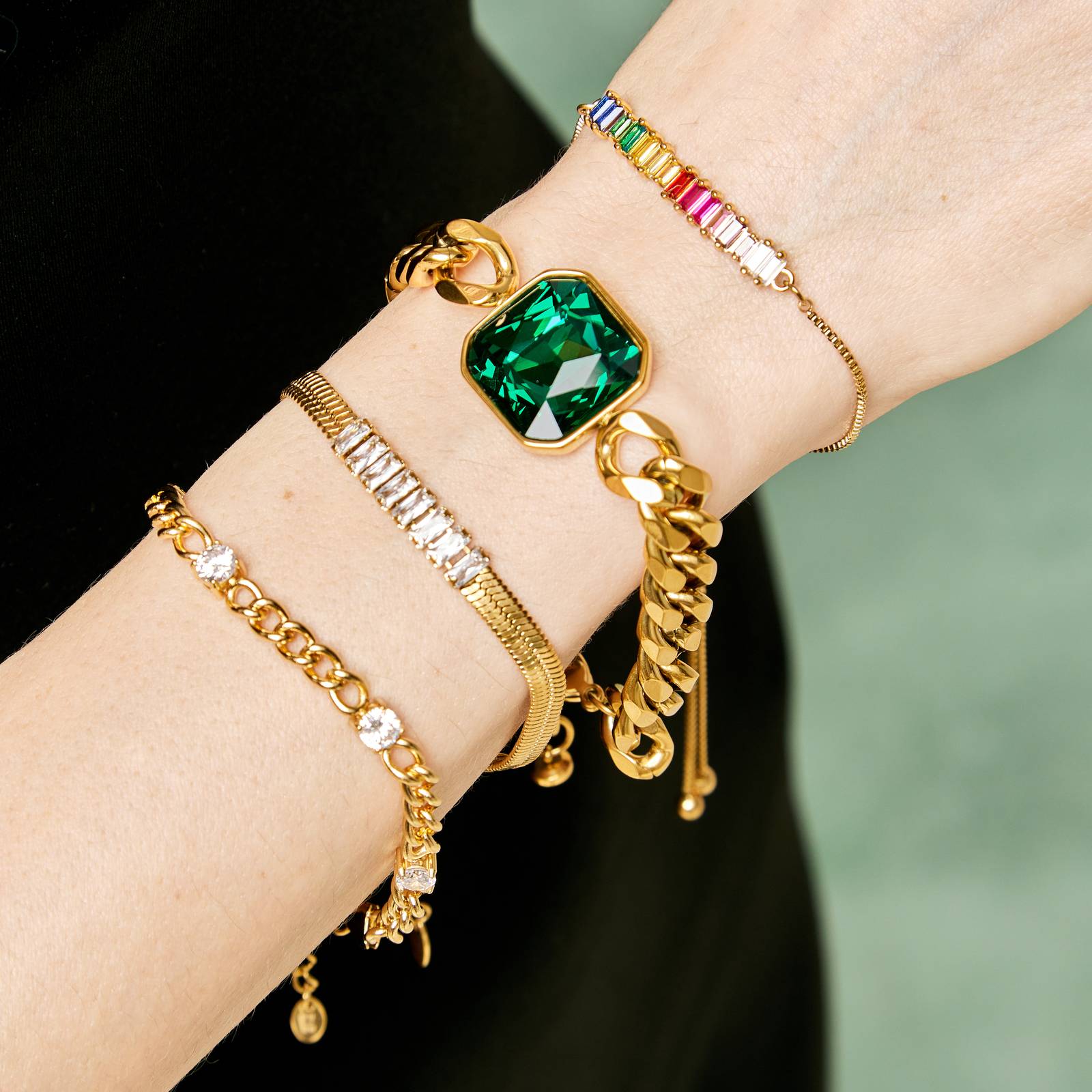 Multi Color 18K gold plated bracelet