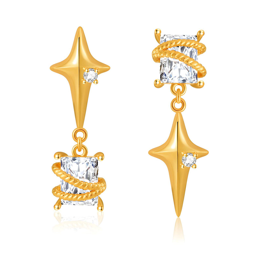 18K gold plated Stainless steel Star earrings, Intensity LuckyEyeU | Modern & Spiritual Jewelry & Accessories