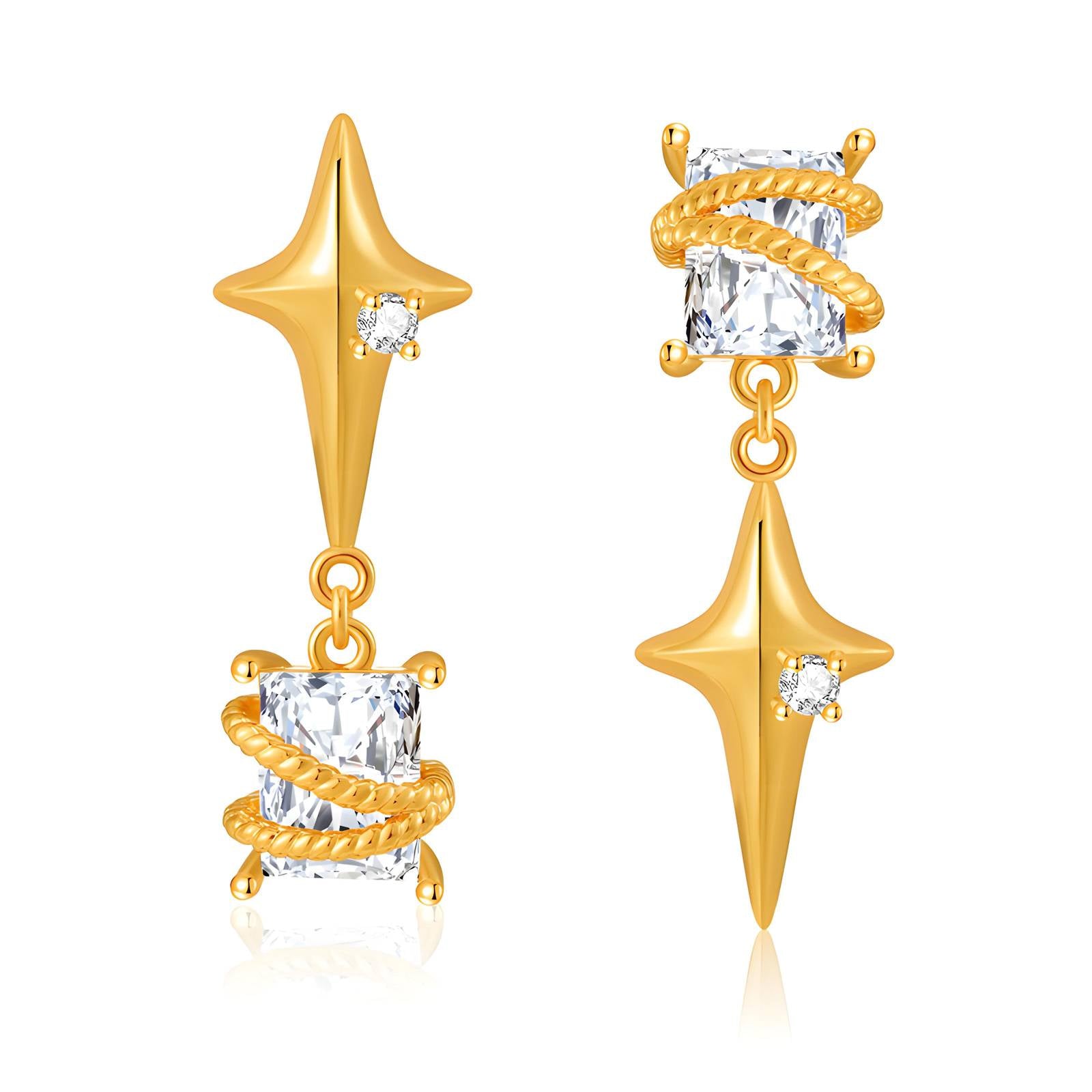 18K gold plated Stainless steel Star earrings, Intensity LuckyEyeU | Modern & Spiritual Jewelry & Accessories