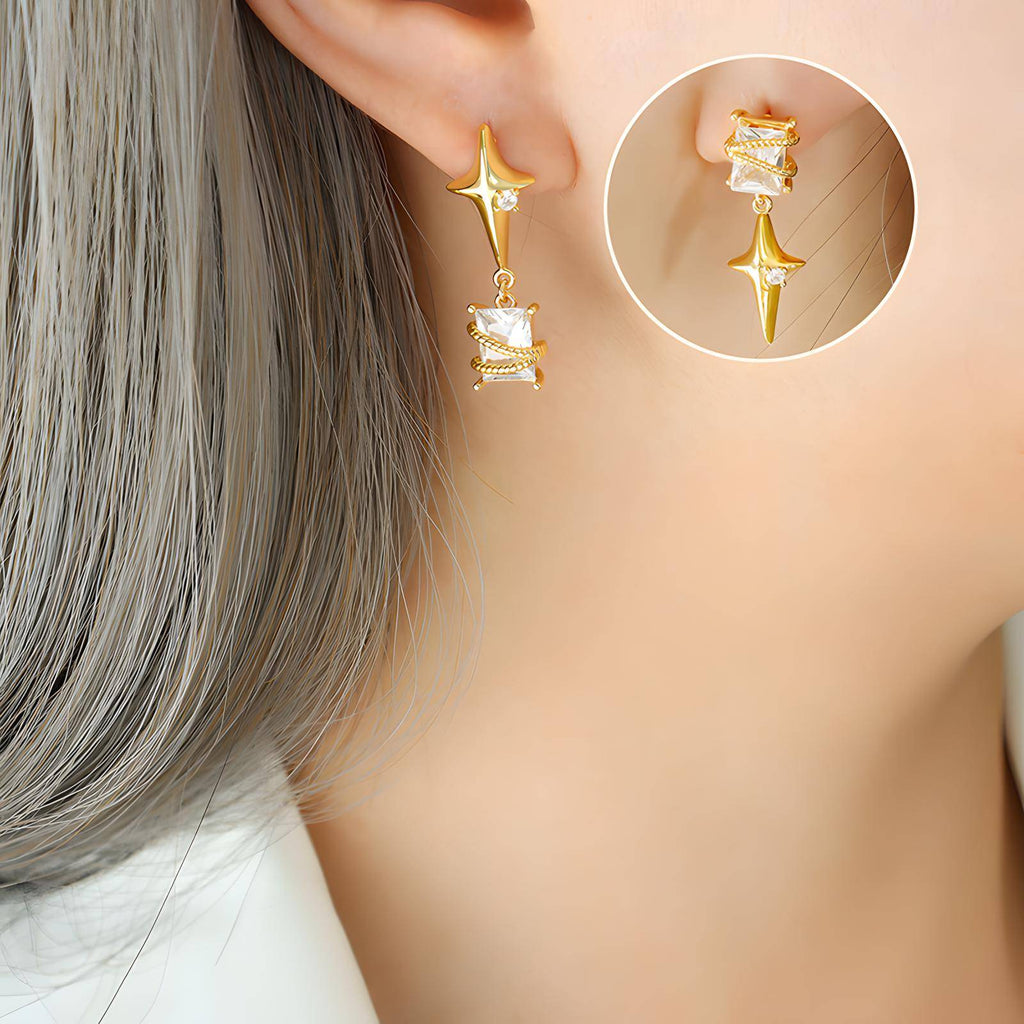 18K gold plated Stainless steel Star earrings, Intensity LuckyEyeU | Modern & Spiritual Jewelry & Accessories