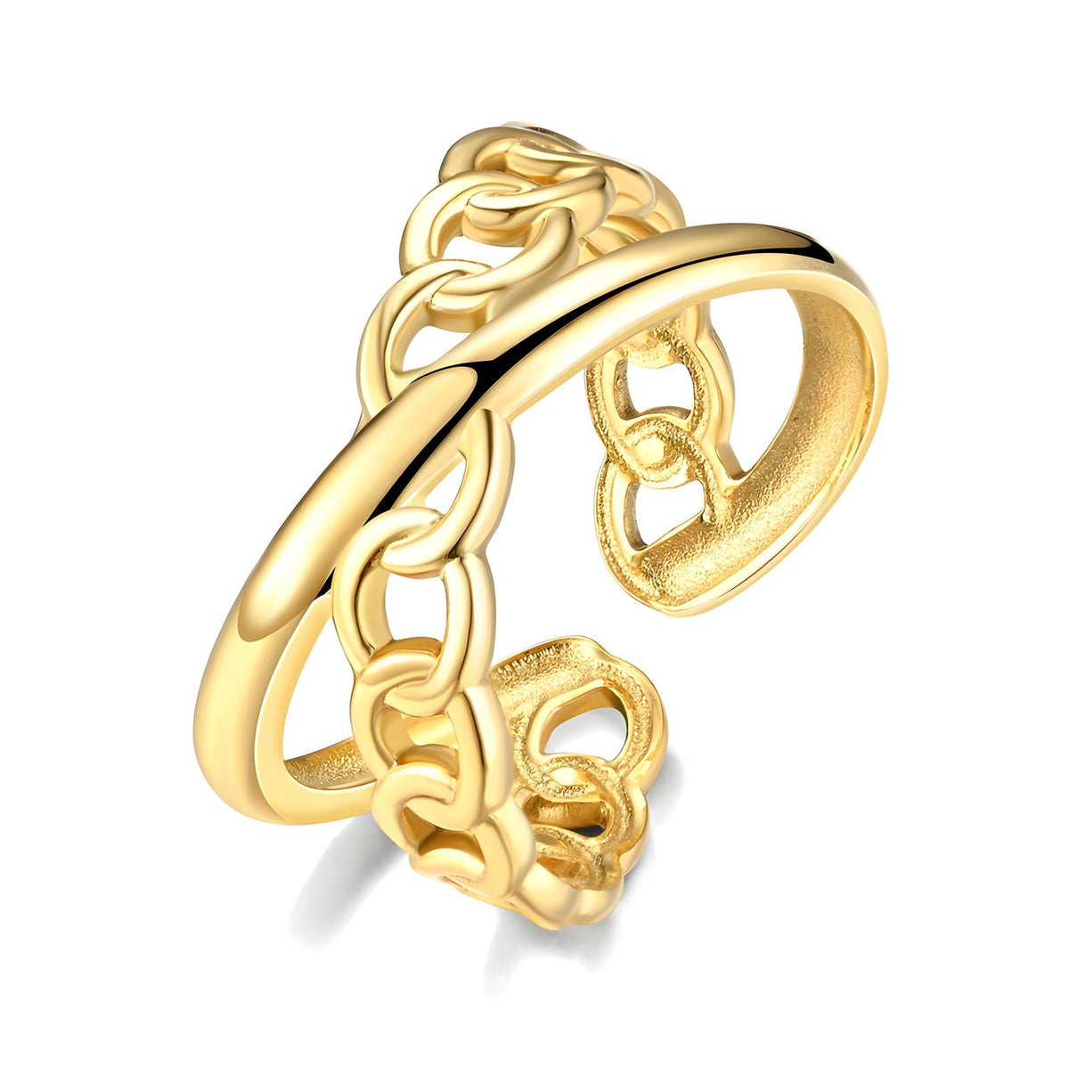 18K gold plated Cross finger ring