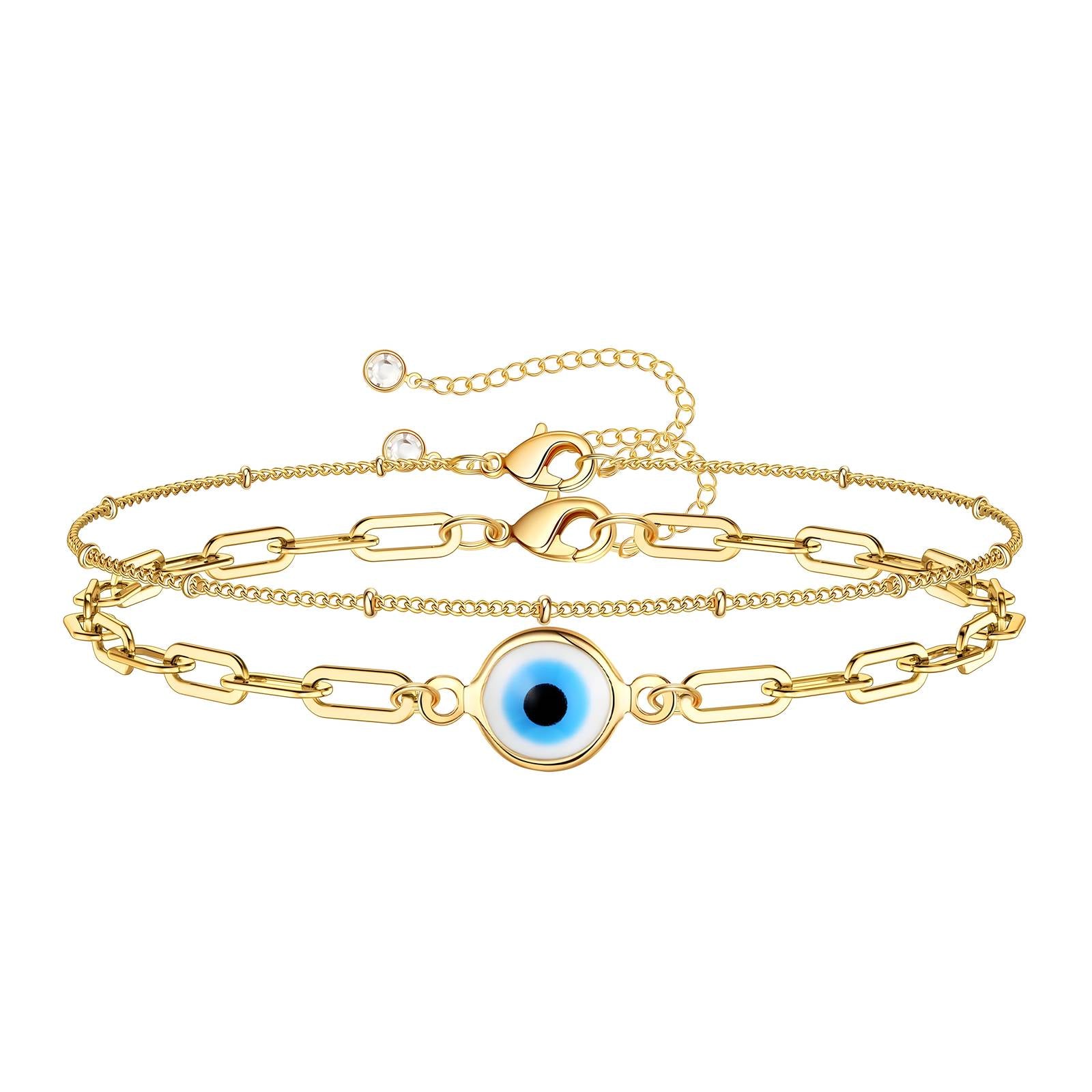 Two Layers Evil Eye bracelet