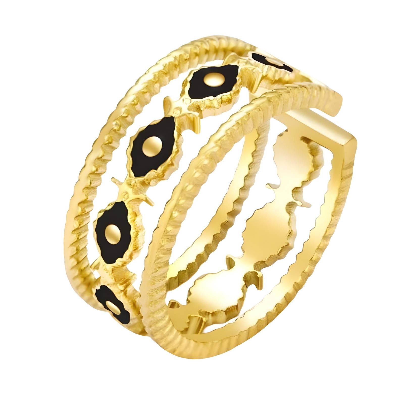 Enamel  Evil Eyes finger ring