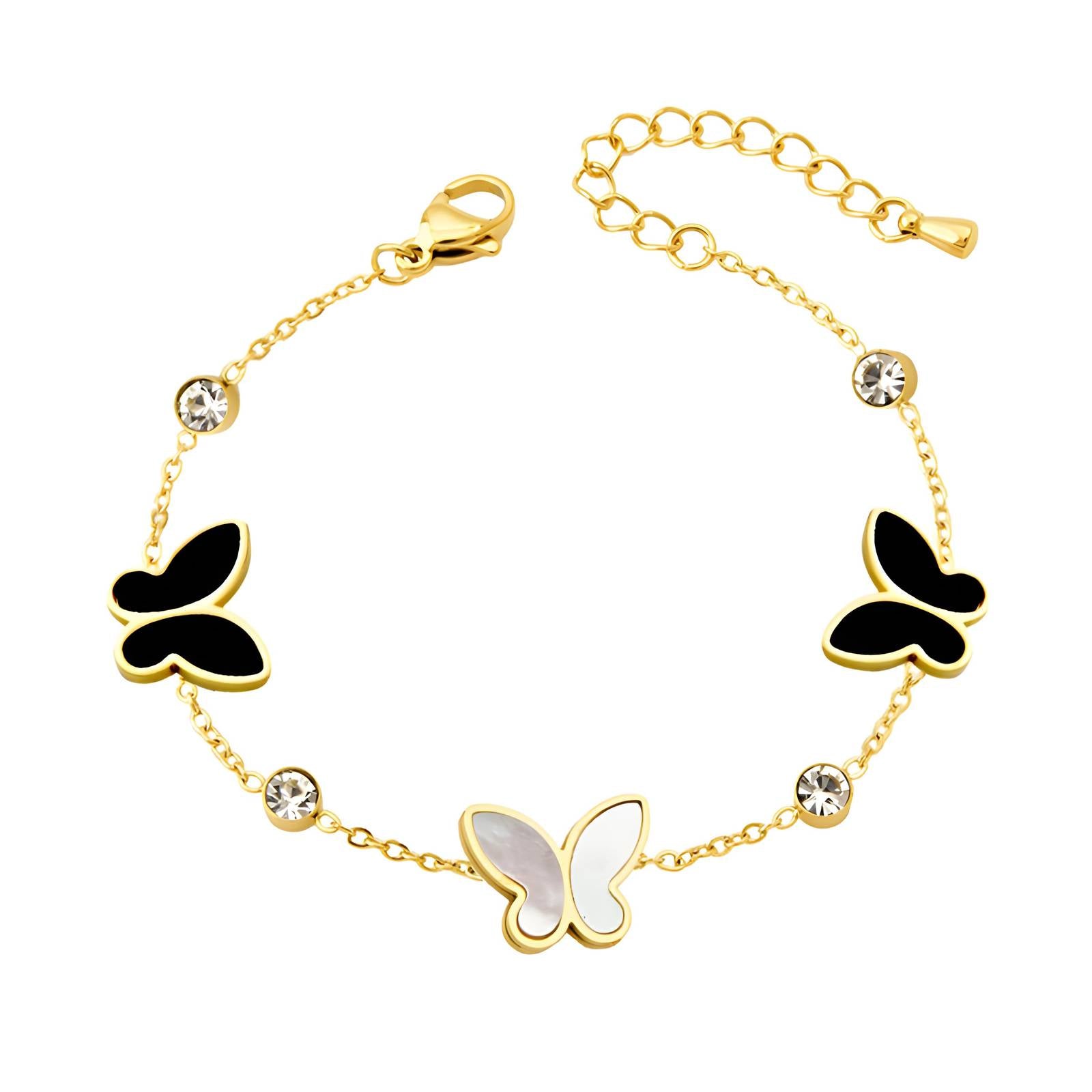 Cubic Zirconia  Butterflies Bracelet