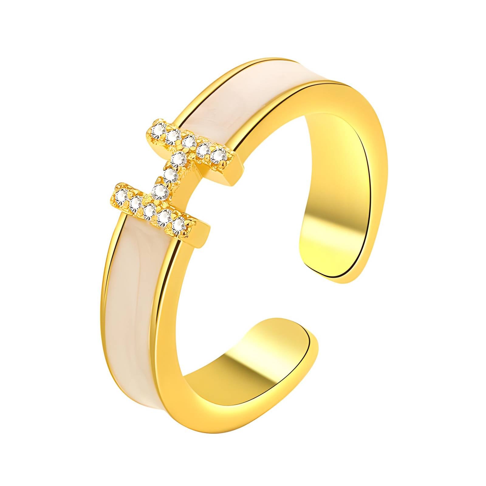 Letter H finger ring