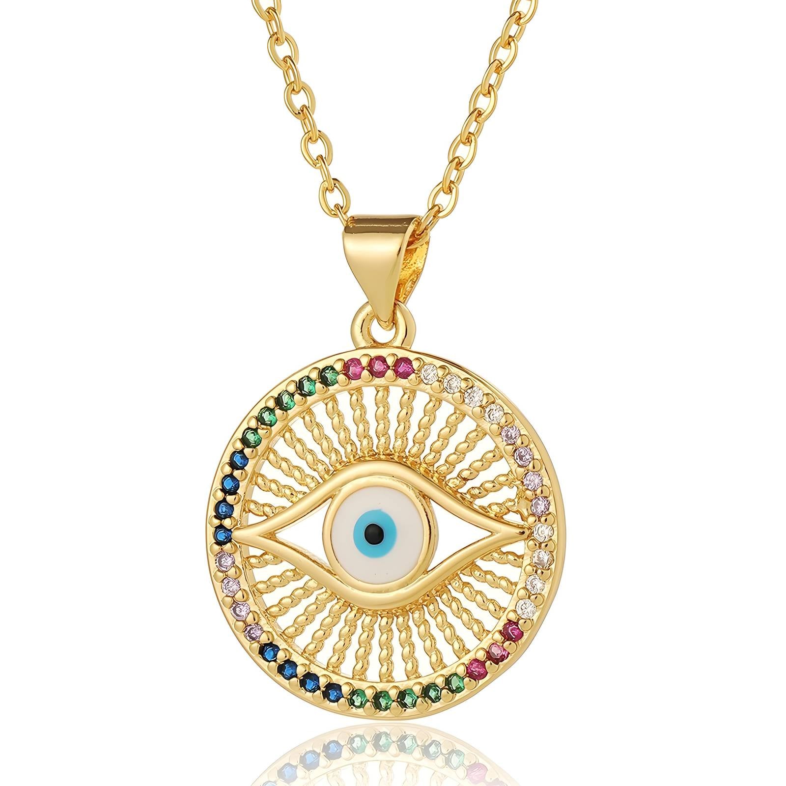 Cubic zirconia Evil Eye necklace