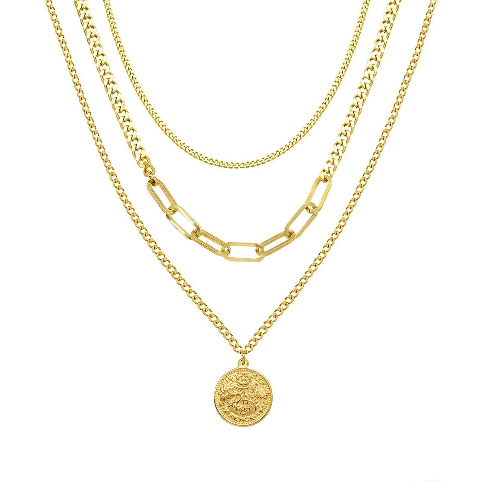 Coin 3 Layer necklace