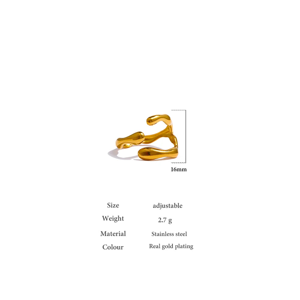Trendy Open Ring - 18K PVD Plated Metallic Jewelry