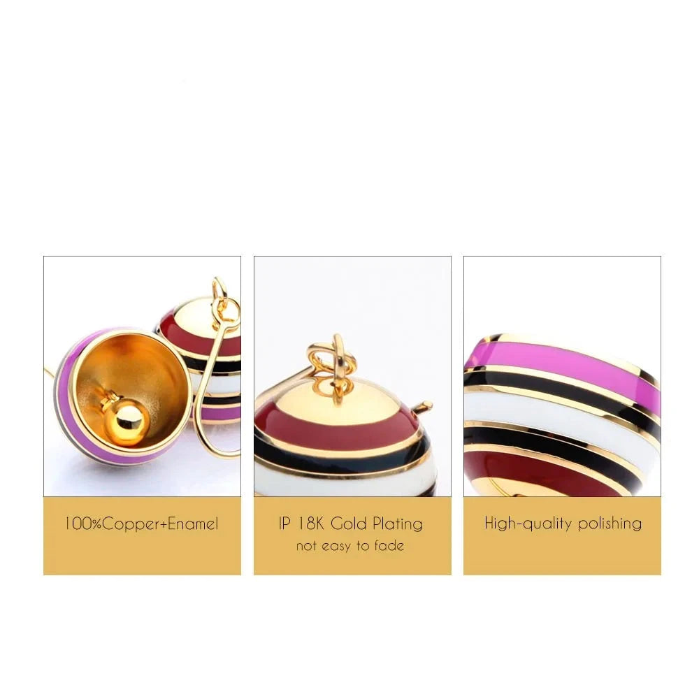 Colorful Enamel Drop Earrings