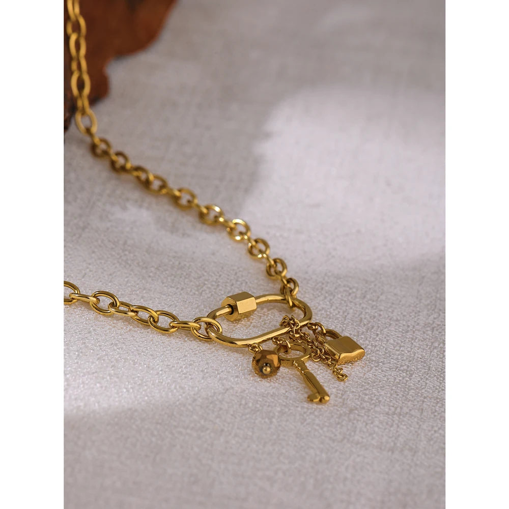 Lock Key Pendant Necklace