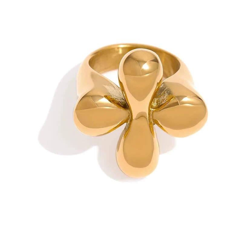18K Metallic Texture Statement Ring