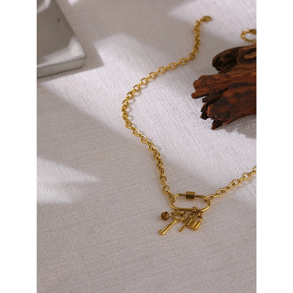 Lock Key Pendant Necklace