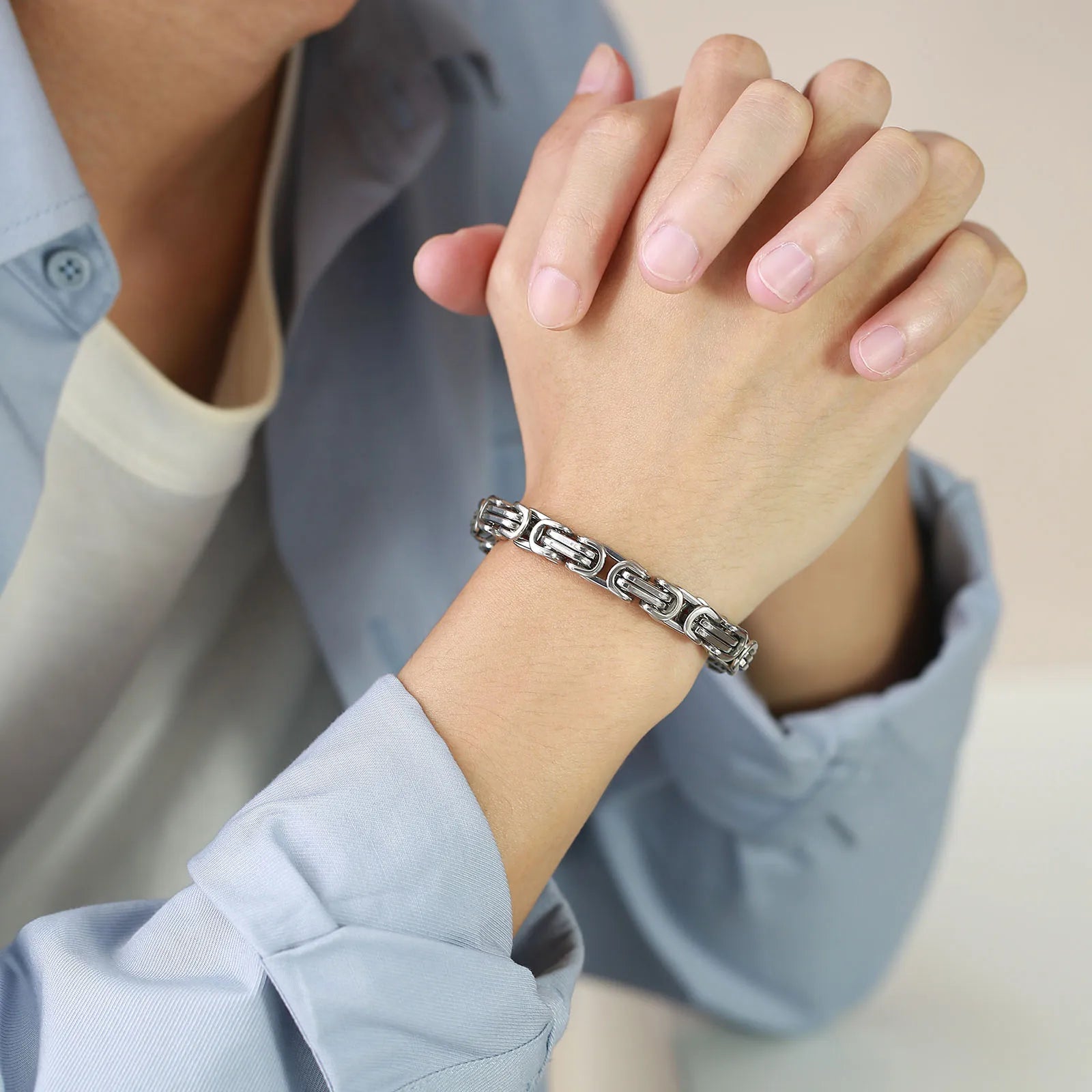 Stylish Byzantine Chain Bracelet - Waterproof Stainless Steel