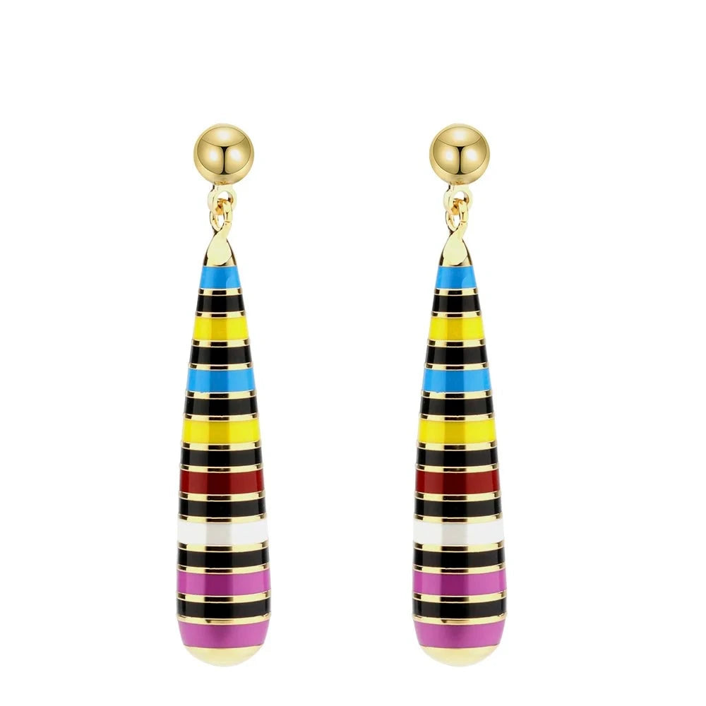 Colorful Enamel Drop Earrings