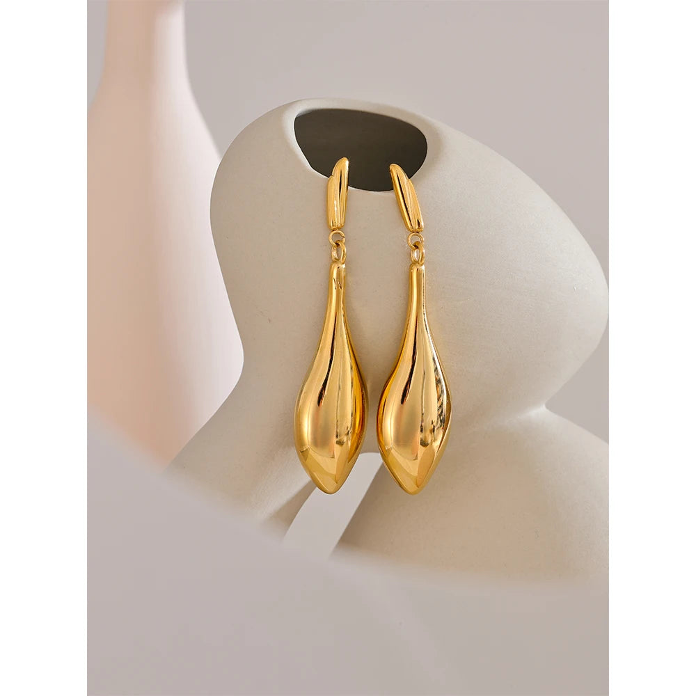 Big Metal Water Drop Statement Earrings