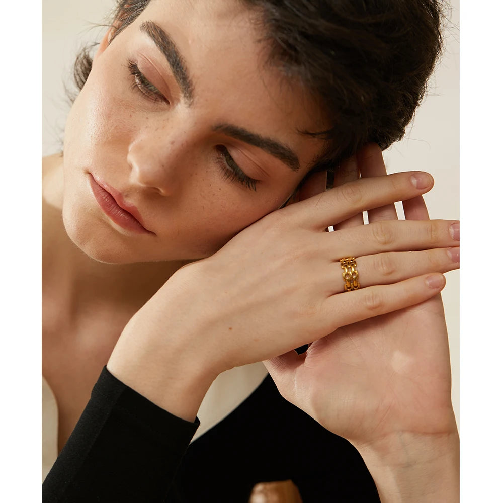 Statement Charm Jewelry - Geometric Gold Ring