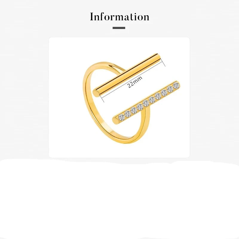 Parallel Lines Midi Crystal Gold Knuckle Ring