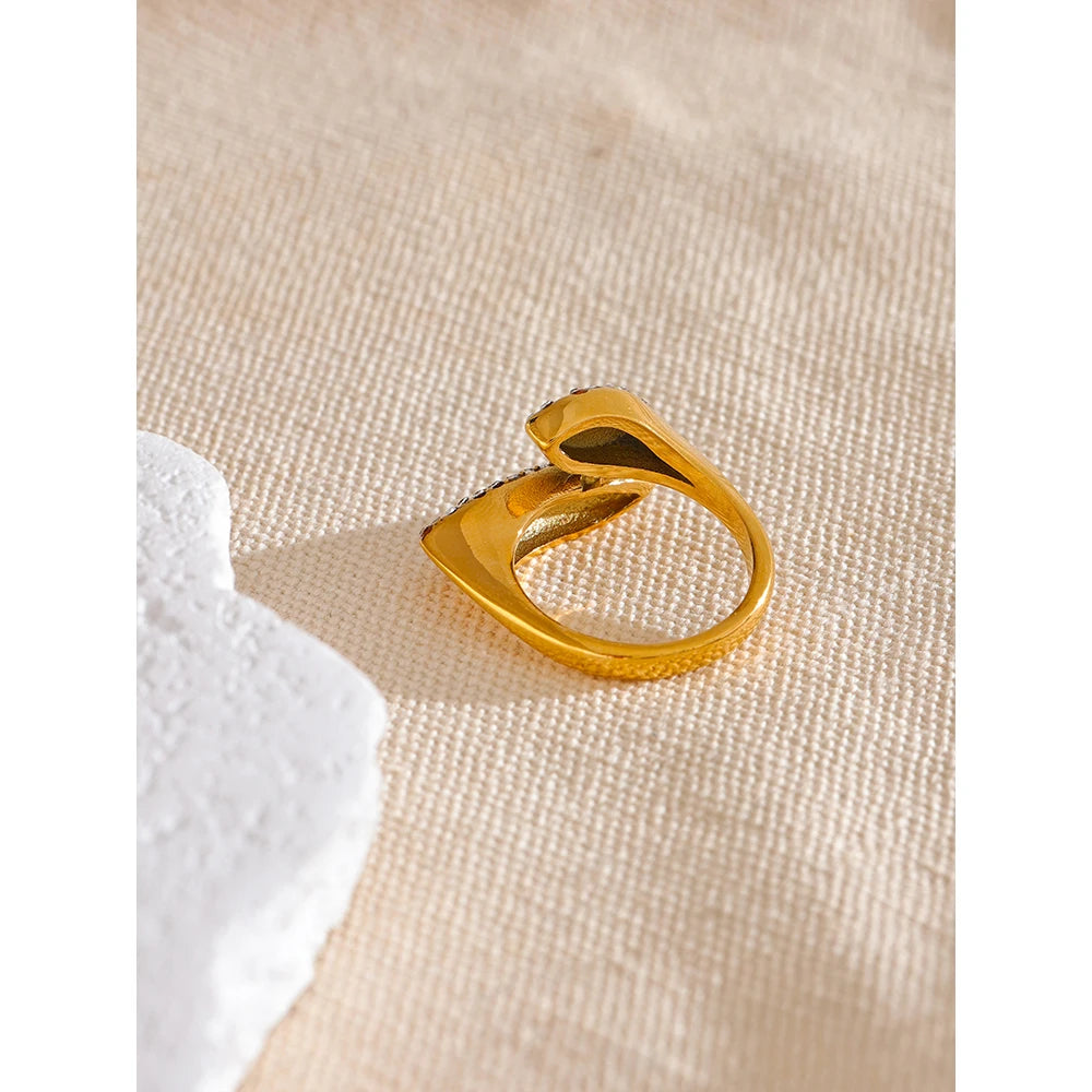 Luxury Golden Cubic Zirconia Ring
