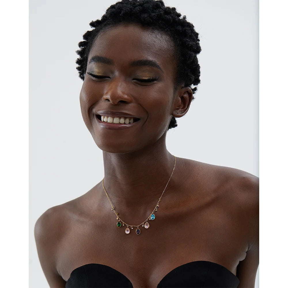 Luxury Colorful Cubic Zirconia Necklace