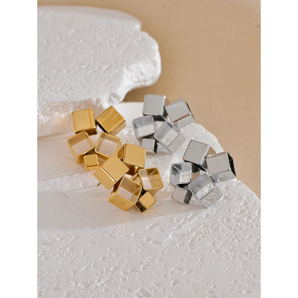Chic Geometric Square Stud Earrings