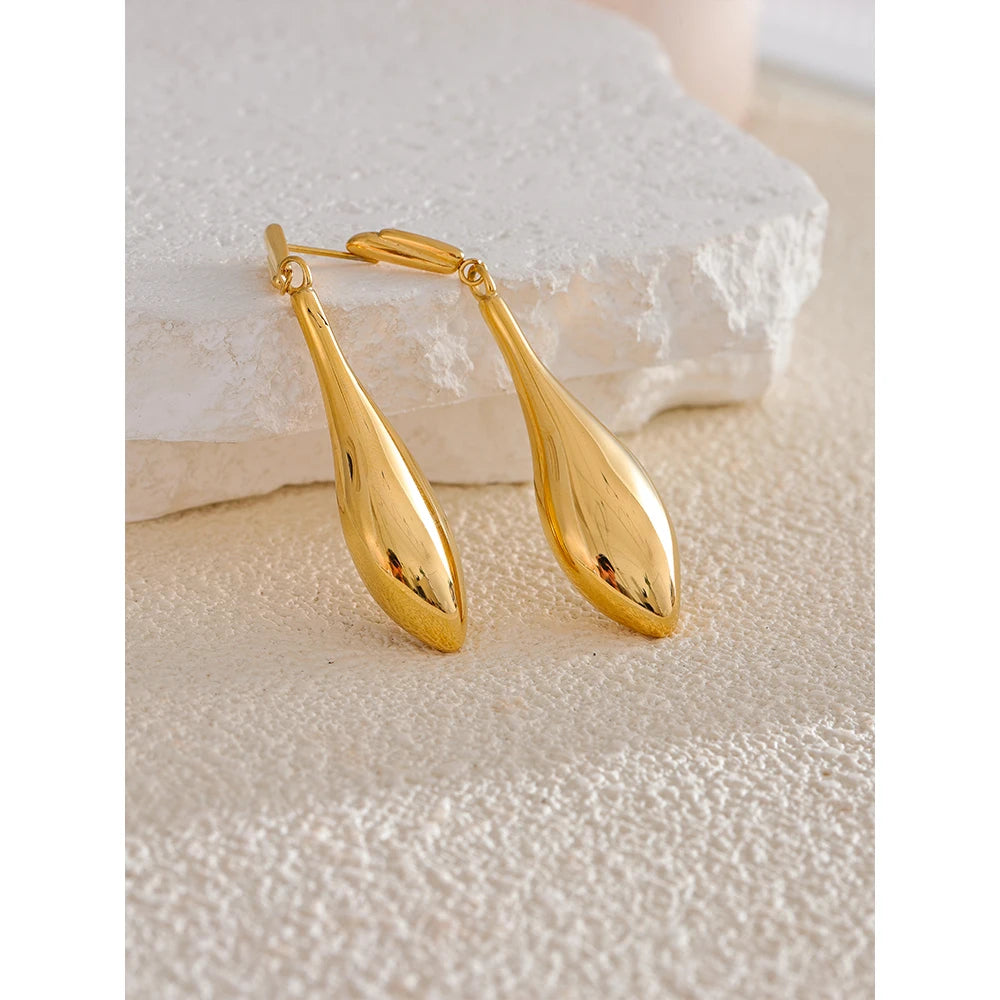Big Metal Water Drop Statement Earrings