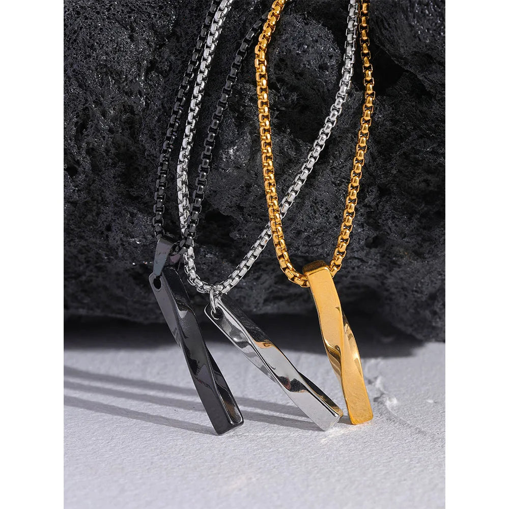 Stylish Men Unisex Geometric Pendant Necklace
