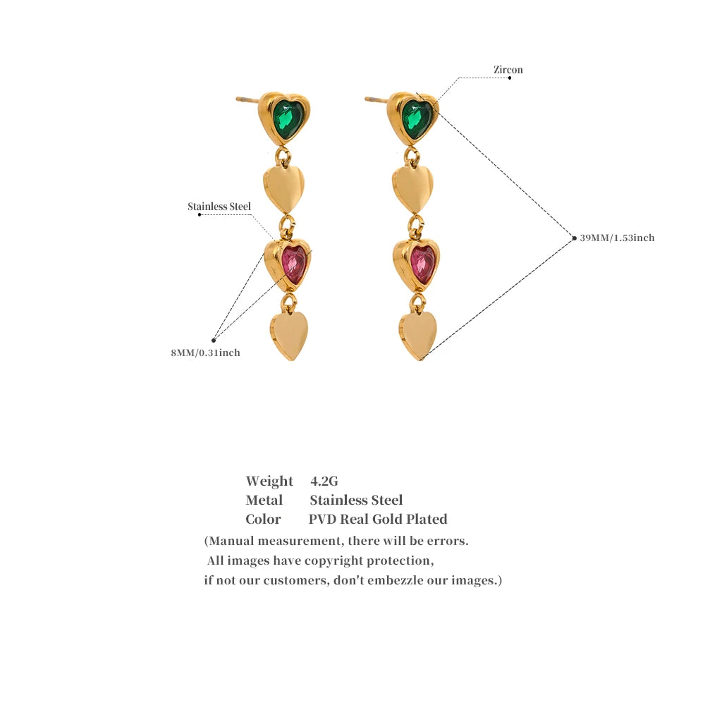 Heart Drop Dangle Earrings
