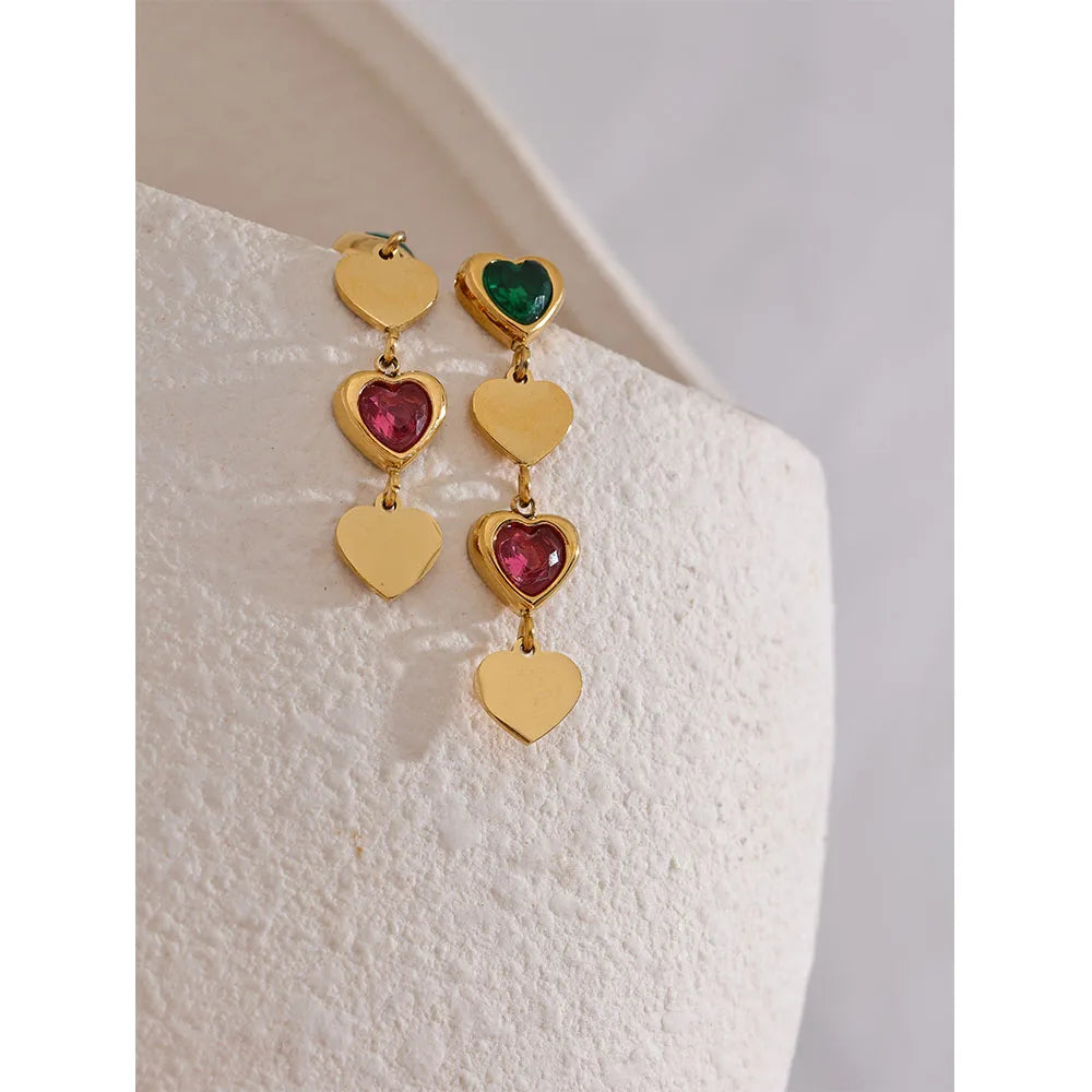 Heart Drop Dangle Earrings