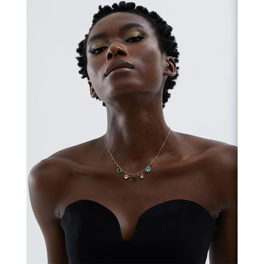 Luxury Colorful Cubic Zirconia Necklace