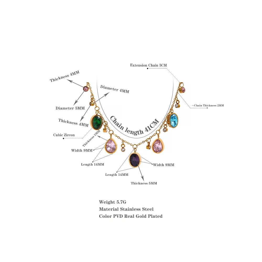 Luxury Colorful Cubic Zirconia Necklace