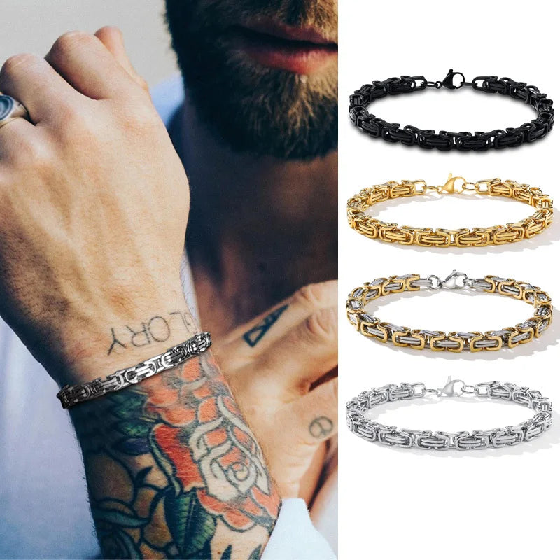 Stylish Byzantine Chain Bracelet - Waterproof Stainless Steel