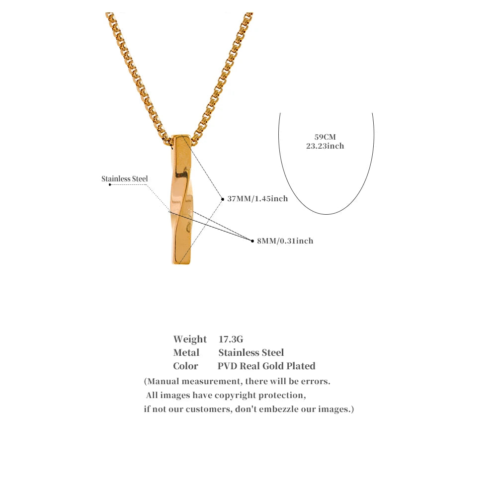 Stylish Men Unisex Geometric Pendant Necklace