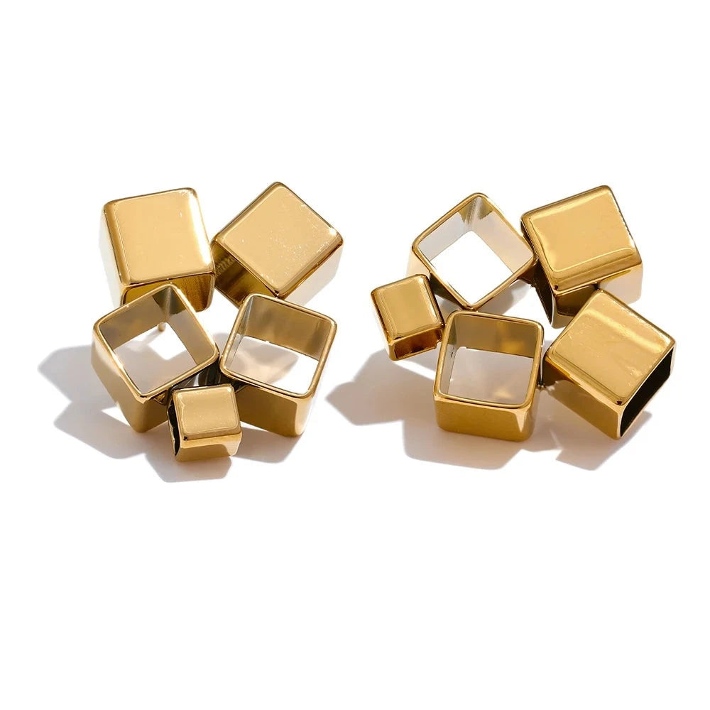 Chic Geometric Square Stud Earrings