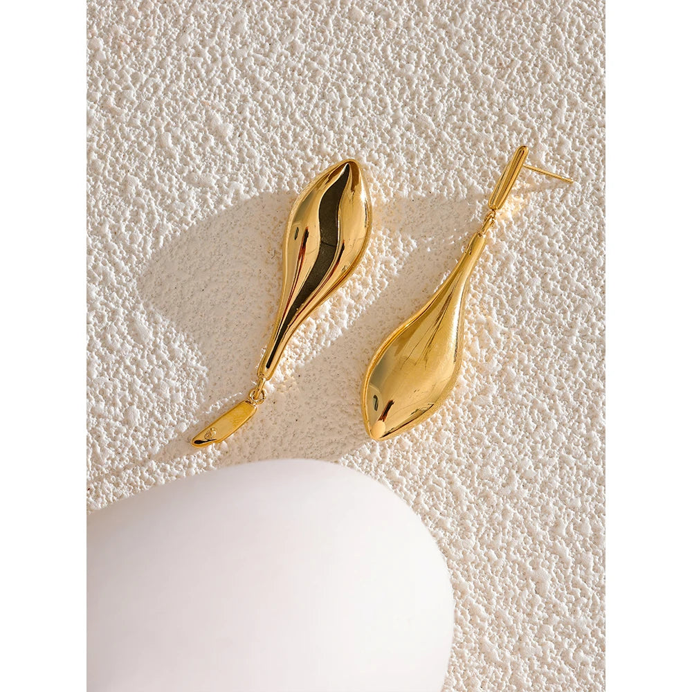 Big Metal Water Drop Statement Earrings