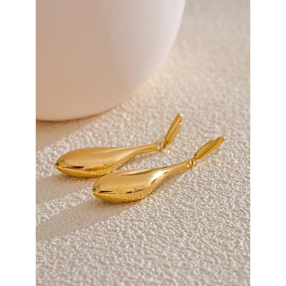 Big Metal Water Drop Statement Earrings